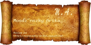 Mosánszky Arika névjegykártya